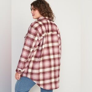 OLD NAVY | plaid soft brushed utility shacket | size xl